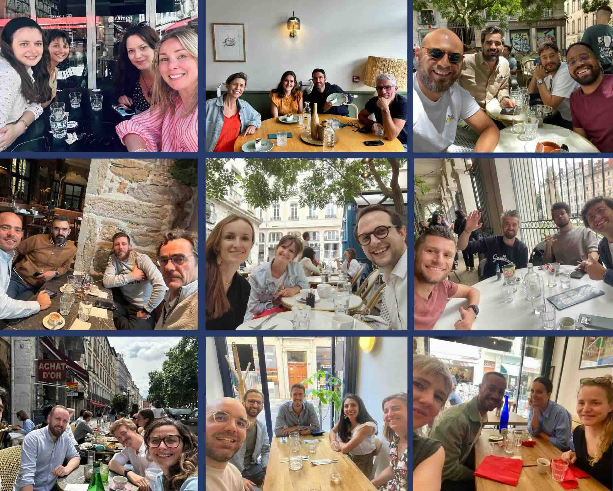 A lunch between professionals who look happy (and a bit surprised to be so).